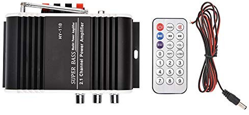 Plyisty Amplificatore Stereo Bluetooth, Ricevitore Amplificatore a 4 Canali, Amplificatore Audio per Auto Super Bass da 40 W, Lettore MP3, Lettore CD/Dvd con modalità di Campo Sonoro,