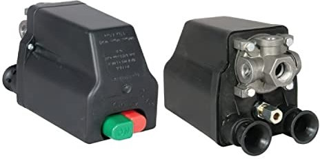 Compressor Shop | NUAIR NEMA Expotherm 2 Pressure Switch 3/8 Inch | Replacement Four Way Switch with Overload Protection, for 5.5kW Three Phase Piston Air Compressors | 20amp, 400V, 12 Bar / 174 PSI