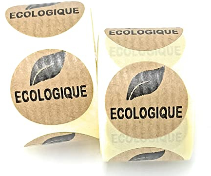 300 Etiketten aus Kraftpapier, umweltfreundlich, zur Kennzeichnung Ihrer ökologischen Produkte (französisch)