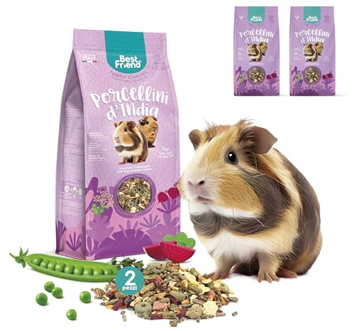 Best Friend Alleinfuttermittel für Meerschweinchen mit Erbsen, Rote Beete, Petersilie und Sellerie, 2 Packungen, Futter für Nager mit natürlichen Inhaltsstoffen, hergestellt in Italien