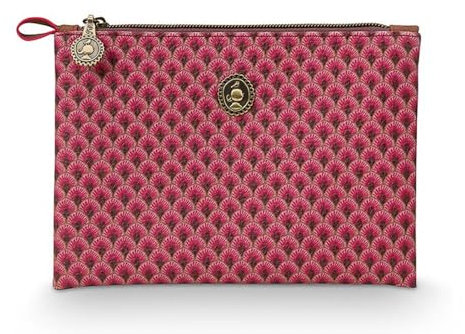[W0724] Cosmetic Flat Pouch Small Kyoto Festival/Suki Dark Pink 19.5