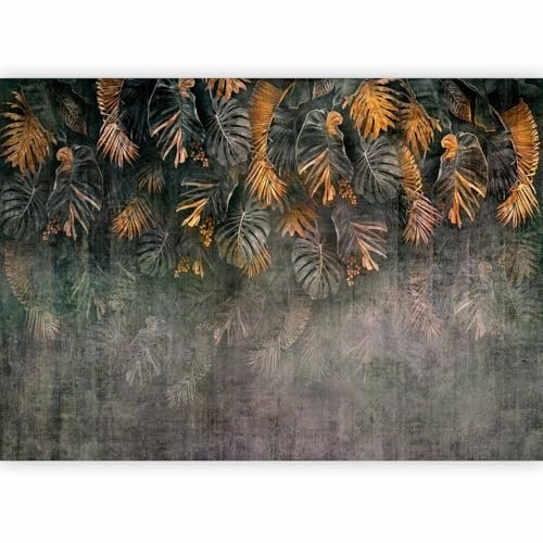 murando - Papier peint panoramique nature 400x280 cm - Revêtement mural décoration pour chambre salon cuisine - Design unique et moderne - Marron beige gris - Feuilles de monstera b-B-10093-a-a