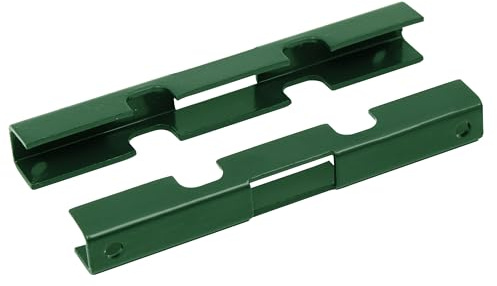 Alberts 673338 Mattenverbinder | für Doppelstab-Gittermatten | grün kunststoffbeschichtet RAL 6005 | 140 x 18 x 15,5 mm