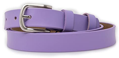Emila Cintura pelle donna cinta con fibbia slim sottile senza cuciture da ragazza per jeans pantaloni abiti di moda tendenza fashion artigianale 2 cm Vera Pelle Lilla primavera estate 2026