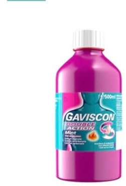 Gaviscon Double Action Mint Liquid 500ml - Heartburn & Acid Reflux Relief, Fast-Acting Formula, Protective Barrier, Long-Lasting Comfort, Suitable for Pregnancy, Digestion and Nausea