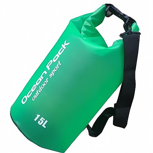 König Design Drybag Tasche Seesack Packsack Wasserdicht Strandtasche 2L 5L10L Rollbeutel Neu, Größe:10 Liter, Farbe:Grün