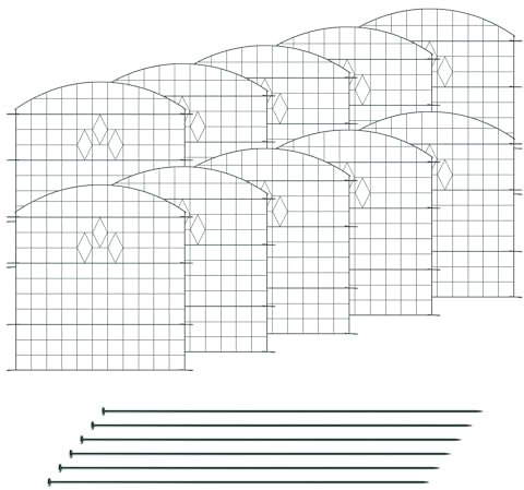 VERDOBA Premium Teichzaun - Gartenzaun Komplettset - Steckzaun 20 Zaunelemente - Zaun für den Garten, Gitterzaun Set Oberbogen Zaun Garten - Gartenzaun Metall (20x Oberbogen, Grün Diamant - RAL 6005)