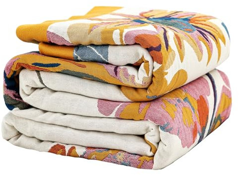 VANJOROY Boho-Überwurf für Sofa, Bett, groß, mit Quasten, 100% Reine Baumwolle, weich, handgewebt, wendbar, weicher Überwurf für Trainer, Steppdecke, Tagesdecke und Geschenk (152,4 x 203,2 cm)