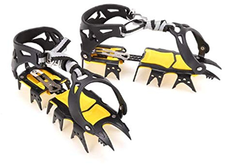 Repaly Eispickel Steigeisen Spikes 18-Zahn Steigeisen Outdoor Klettern rutschfeste Schuhe Bedecken Nägel Steigeisen Wanderschuh Spikes, Steigeisen Für Wanderschuhe Damen/Herren