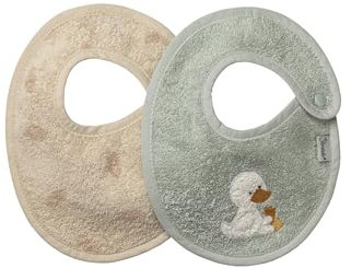 Sterntaler Baby Lätzchen aus Frottee mit Druckknopf, Doppelpack mit Motiv Ente Edda Lou,