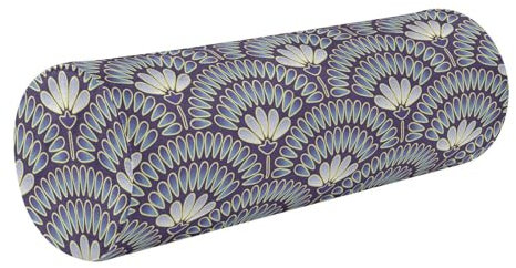 FRODOTGV Japanisches Luxus-Blumen-Fan-Yoga-Meditations-Nackenrolle-Kissen aus Memory-Schaum, runde Kissenbezüge, dekorative Zylinderkissen für Nacken, Nackenstützkissen zum Schlafen