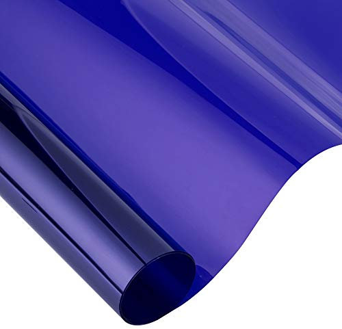 Blueshyhall Fensterfolie, 50 x 300 cm Tönungsfolie Fenster Dunkel Blau Transparent, Fensterfolie Isolierend Gegen Kälte UV Hitzeschutz Selbsthaftend, Fensterfolie Sonnenschutz für Fenster, Haus, Büro