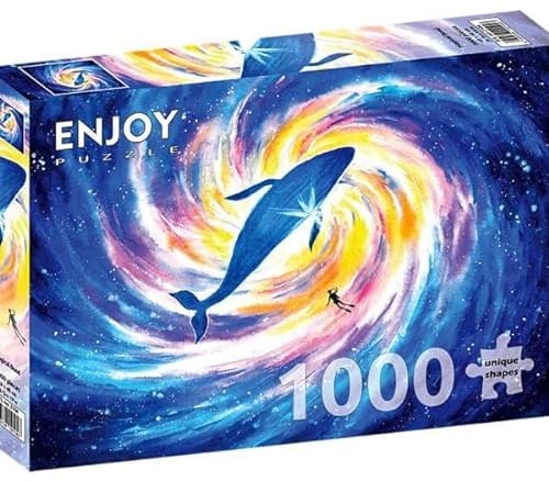 1000 Pieces Jigsaw Puzzle for Adults – Matte Finish, Soft Touch, Sturdy and Unique Pieces, Tight Fit, Vivid Colors, Missing Pieces Service – Magical Space Underwater with Sea Whale – by ENJOY Puzzle