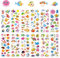Meerestiere 3D Sticker Fische Aufkleber für Kinder, 12 Blätter Puffy Sticker Unterwasserwelt Foam Sticker Mädchen Jungen für Belohnungsaufkleber Verschiedenen Meerestiere Tropische Fische Aufkleber