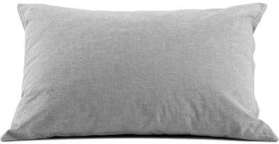 ATsense 2er Set Kissenbezug 40x70 cm - 100% Gewaschene Baumwolle Hypoallergenes Kissenbezüge, Grau Kopfkissenbezug mit Reißverschluss, Oeko-TEX Zertifiziert, Weich und Atmungsaktiv