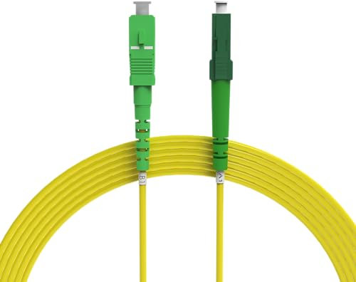 nexinex OS2 Glasfaserkabel LC/APC auf SC/APC (20m) Patchkabel | Simplex Singlemode FTTH Glasfaser LWL Lichtwellenleiter Kabel LC/SC