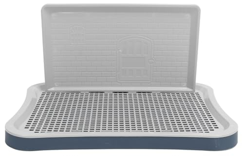 Hundetrainings Toilette Wand, Individuelles Design Hunde Trainingstablett, Netz Design, Leicht zu Reinigen, Hundetoilette, Kaubeständig, Tragbares Welpen Töpfchen (Navy)