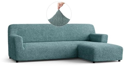 PAULATO - Bezug für Sofas mit rechter Halbinsel, Sofabezug Ecksofa L Form Stretch Mikrofaser, kratzfestes und maschinenwaschbares Gewebe, WavyTech-Technologie, Made in Italy - Anis