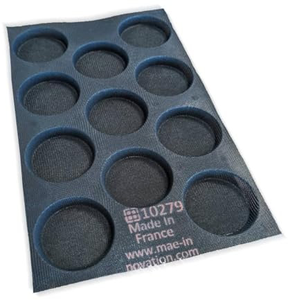 Maé, Moule hamburgers GN1/1 11 alvéoles, Ø104X20 mm, 100% premium, Made in France, 33x53 cm