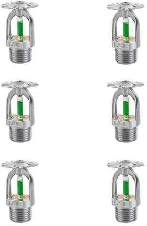 Paquete de 6 cabezales de aspersor de fuego de rosca de 1,27 cm, respuesta rápida a 93 ℃, para sala de calderas de cocina