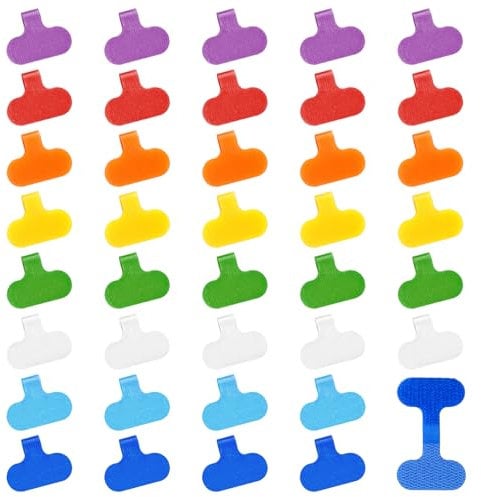 40 Pcs Multi-Colour Cable Labels, Self-Adhesive Cable Labels Multi-Color Cord Labels Wire Labels Handwriting Cable Tags Wire Tags for Electronics Computers Cable Management and Identification