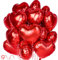 Herz Folienballon Rot, 24 Stück 18 Zoll Herz Helium Luftballons, Rot Luftballons Hochzeit, Herzluftballons für Geburtstag, Verlobung Brautdusche Valentinstag Deko