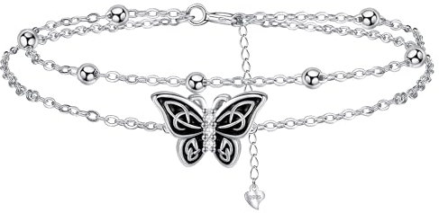 J.MUEN Schmetterling Armband Damen Silber 925, Schmuck für Freundin Frau Mutter Tochter