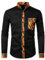 Faonkeew Herren African Tribal Grafik Patchwork Design Slim Fit Langarm Freizeithemd Party Shirt für Männer