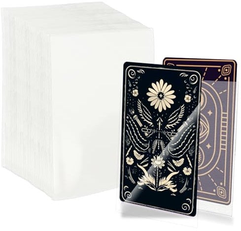 100Pcs Card Sleeves 66 x 91mm Clear Frosted Standard Trading Card Sleeves 0.23mm Thickness for Trading P-okemon Cards MTG Board Games Magic The Gathering Sports Cards(Clear Frosted)