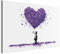 murando - Wandbilder XXL Banksy art 120x80 cm 1 tlg - Wand Deko Leinwand Bilder Groß Wanddeko Wohnzimmer Schlafzimmer Kunstdrucke - Kind mit einem rosa herzförmigen Ballon Weiß h-H-10027-b-a