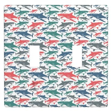 Placca di copertura per interruttore della luce a levetta, 2 piastre da parete di dimensioni standard 11,4 x 11,4 cm, placca decorativa per interruttore a doppia luce colorata, copertura per presa di