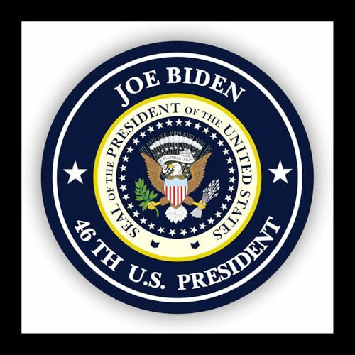 WildeBabsKLBT Joe Biden 46.President of The United States Seal Wappen Sticker 11 cm Hochwertiger Autoaufkleber Aufkleber selbstklebende Folie U28