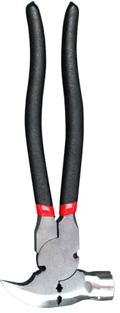 Kustimantu Zaundrahtzange, Zaunzange - Stachelkabelzange | 10,5 -Zoll -Zaunnagel -Multi -Fechten -Werkzeug mit Hammerkopf zur Installation und Entfernung von Dehnungsdraht