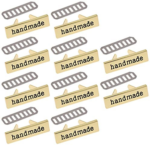 10pcs Metall Handgefertigte Etiketten Tags Für Kleidung Jeans Schuhe Taschen Kleidungsstück Rechteck Handgefertigtes Gedrucktes Etikett Nähen Bastelzubehör