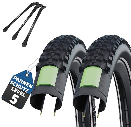 2er Set Schwalbe Fahrradreifen Smart Sam Plus 28 Zoll x 1.60 Zoll (42-622) + auswählbar mit Schläuchen AV/DV/SV/Ohne + 3 MSZweirad Reifenheber