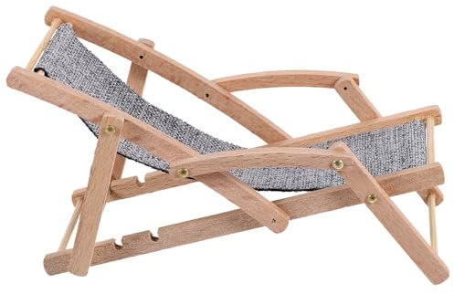 MILISTEN Strandstuhl für Puppenhaus Dekorativer Liegestuhl für Kunsthandwerk und Deko im Garten oder Zuhause Perfektes