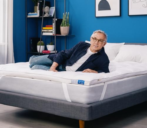 DREAMIN*101 - Topper Matrimoniale 180x190 Bruno Barbieri Piumette e Piumino d'Oca Traspirante Alto ~7cm, Coprimaterasso Matrimoniale 4 Stagioni a Angoli Elastici, Copri Materasso per Comfort di Lusso