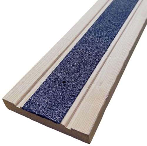Non Slip Decking Strips – Anti Slip GRP Tread for Garden, Ramp, Stair & Patio – Anti Skid Safety Strips for Wood & Composite Decking for Outdoor Steps – Black 2000mm x 50mm - Slips Away