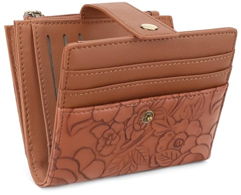 SENDEFN Portefeuille Femme Cuir Vegan, Petit Porte Monnaie Fermeture Eclaire, Compact Porte Carte de Credit avec RFID Blocage et 12 Emplacements Cartes