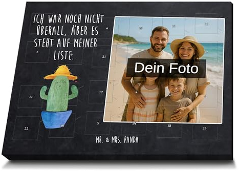 Personalisierter Schoko Foto Adventskalender Kaktus Hut