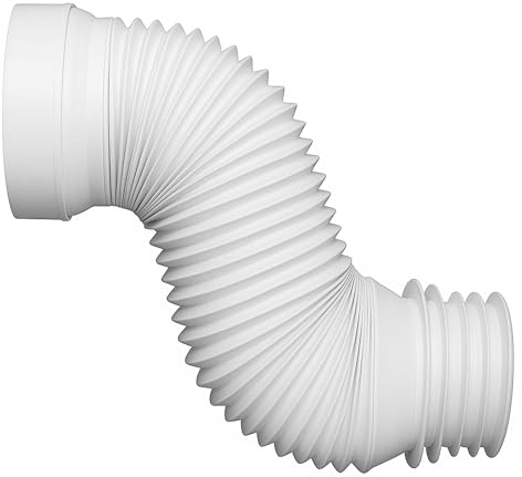 Jolly Flex External Pan Connector 550mm Flexible WC Toilet Waste Pipe | 550mm Length Extension | Secure Leakproof Push Fit Connection