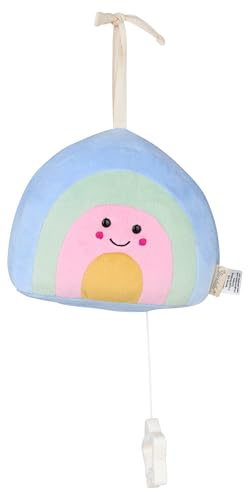 Sterntaler Spieluhr M Regenbogen, Kinder- und Babyspielzeug, samtig weicher Stoff, zum Anbinden, herausnehmbares Spielwerk, Sternengriff, Melodie: –, 14×16×5 cm, bunt