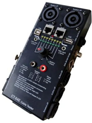 Tacdas CT-04E Testeur de Ligne Multifonction Testeur de Câble XLR Testeur de Câble RJ45 Testeur de Ligne 8P Speakon