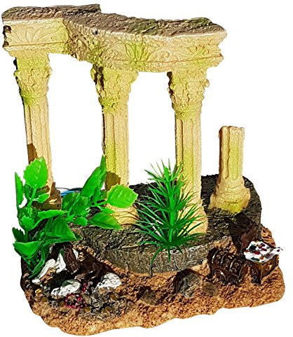 Large Roman Arch Ruins With added Plant Effect, Roman Columns Ruins Fish Tank Aquarium Decor, Roman Greek Columns Ruins Aquarium Fish Tank Ornament Decoration, Resin Sturdy Base