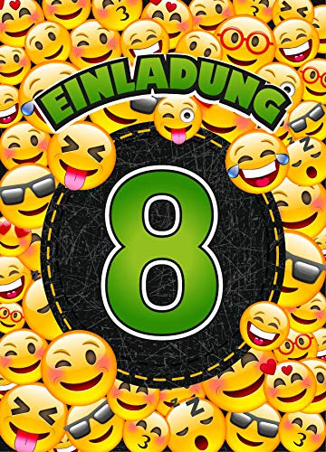Junaversum 10 Einladungskarten zum 8. Geburtstag Kinder achte Kindergeburtstag