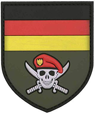 Emblem 3D Patch German Skull, Farbe: Schwarz-Rot_gold (geldb)