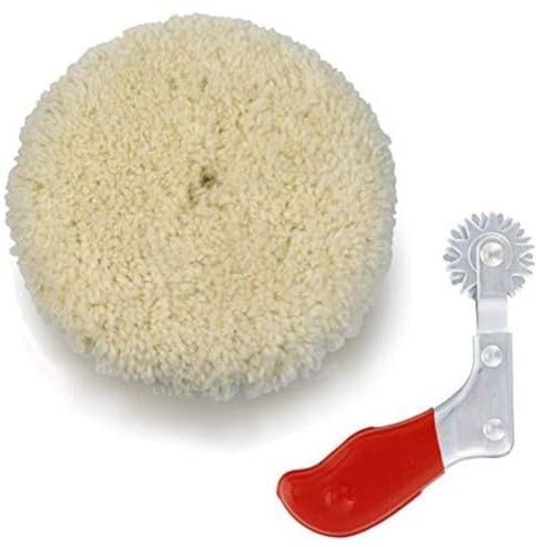 Woolous Wolle Polierpads 180mm Polierset mit Reinigungsspornwerkzeug, 7 Zoll Politur Set, Einseitige Auto-Pufferhauben zum Polieren, Wachsen, Versiegeln von Glasur