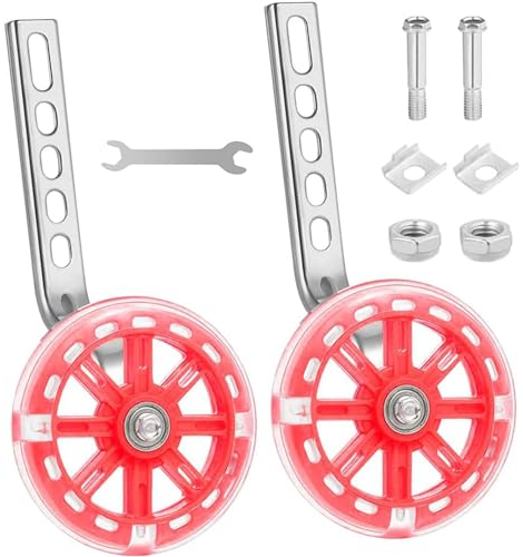 Roue Auxiliaire,Roulette Velo Enfant,Stabilisateur Velo Enfant,Roues Stabilisatrices Vélo,Roues Arrières pour Vélo Enfant,Roues d'entraînement Réglables pour Vélos 12 14 16 18 20 Pouces