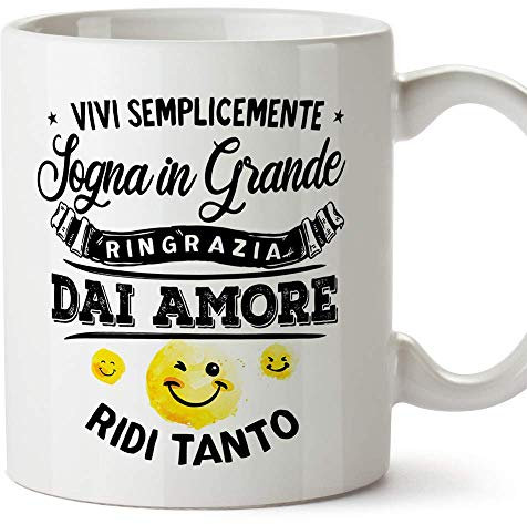 Mugffins Tazza Motivazionale - vivi Semplicemente, sogna... - Idee Regalo per motivare o incoraggiare Il Personale