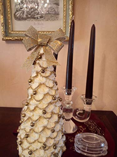 albero di natale-uncinetto,regalo,oro-panna